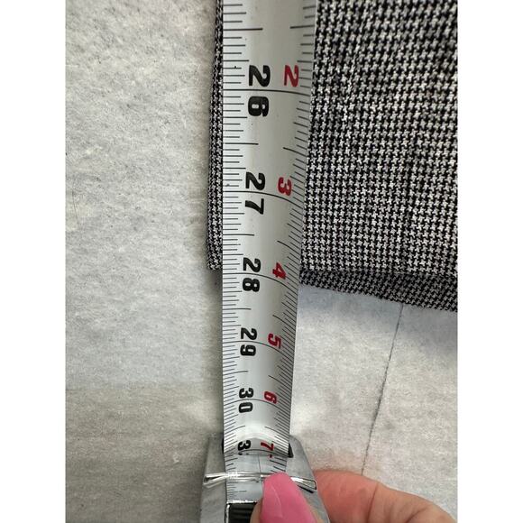 Black Gray Check Pendleton Gingham Slacks Women Pleat Front Drawstring - Picture 6 of 13